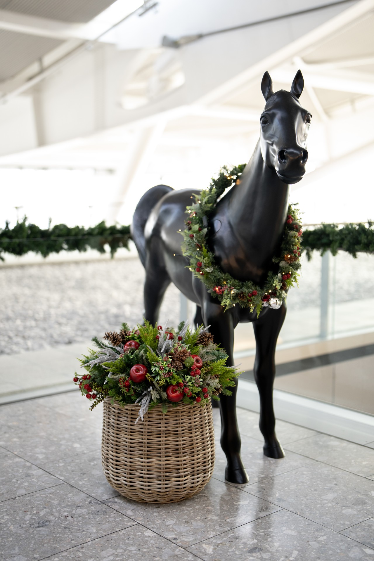 Christmas decorations in Heathrow Terminal 5 