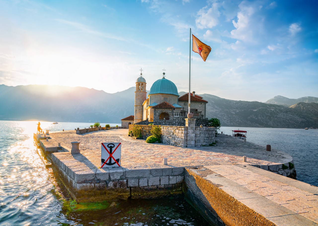 Our Lady of the Rocks church in the Bay of Kotor, Montenegro