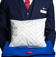 Bedding and pillow in World Traveller