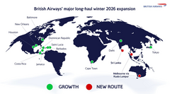 British Airways' winter long-haul schedule 2026